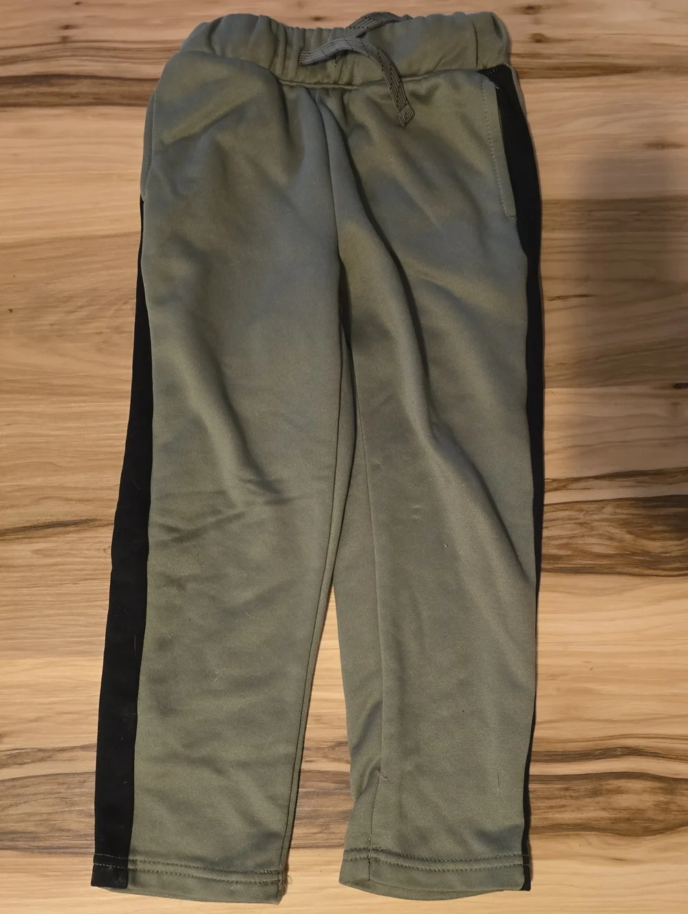 okie dokie 5T Olive Green Jogger Pants with Black Side Panels